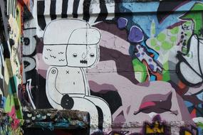 graffiti man sitting