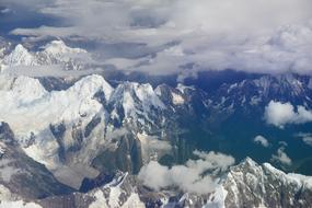 the mountain landscape is beautiful from above