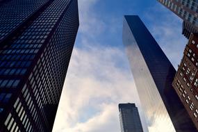 cloudy sky and Skyscrapers in New York City