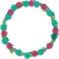 flowers wreath foliage turquoise