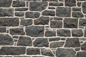 Close-up of the beautiful, black stone wall texture