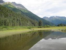 Alaskan waters with mountains