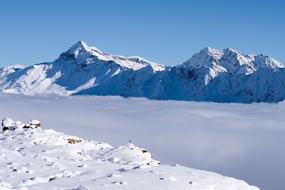 snowy weather in the mountains