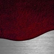 Red leather above the grey metal background