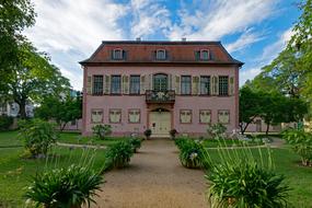 building of Porcelain Museum in garden at summer, germany, Darmstadt, Hesse