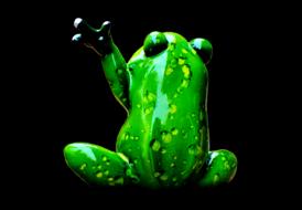 green Frog ceramic Figure
