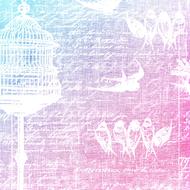 background scrapbooking paper bird cage
