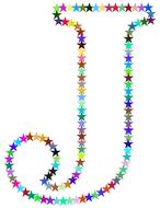 rainbow alphabet J