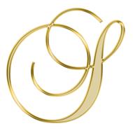 alphabet letter initial s gold