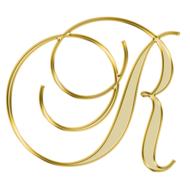 alphabet letter initial r gold