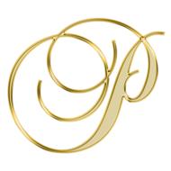 P, golden initial alphabet letter