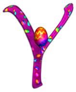 Y, colorful alphabet letter with easter egg