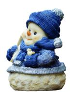 snowman with a hat and scarf figurine