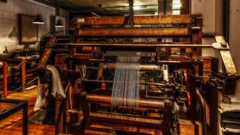 Old, vintage knitting machine, in light