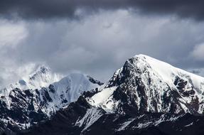 mountains in a winter of snow