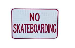 no skateboarding sign on white background