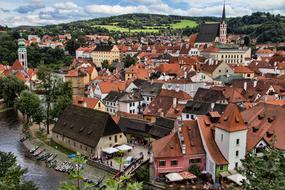 Czech Republic City red roof