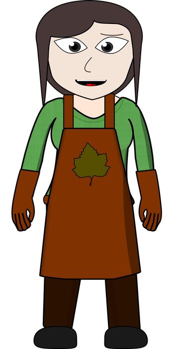 girl gardener drawing