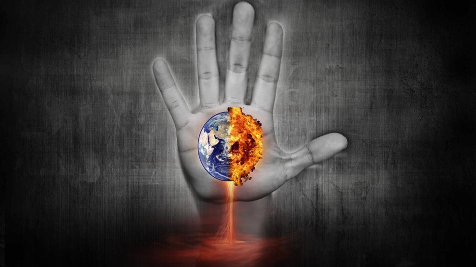 earth sun hand