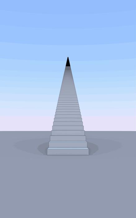 white pyramid sculpture
