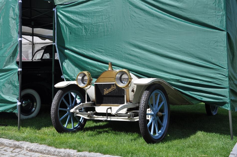 car in a tent