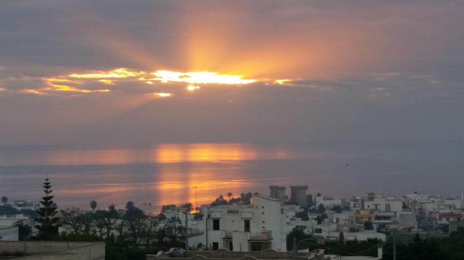 landscape of the sunset rays at sky