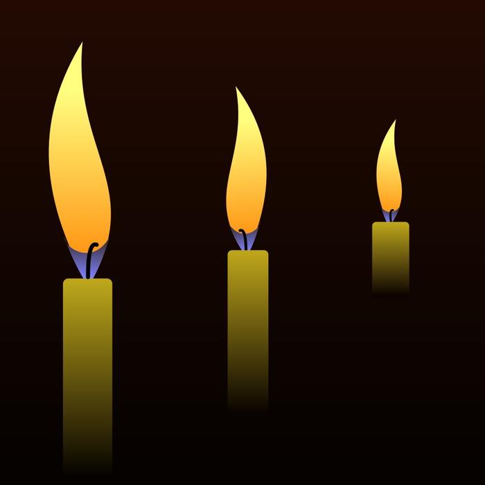 candles burning in the night