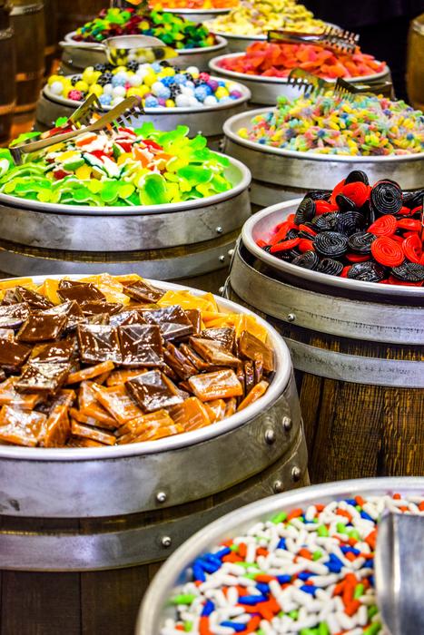 sweet colored candies on a plate