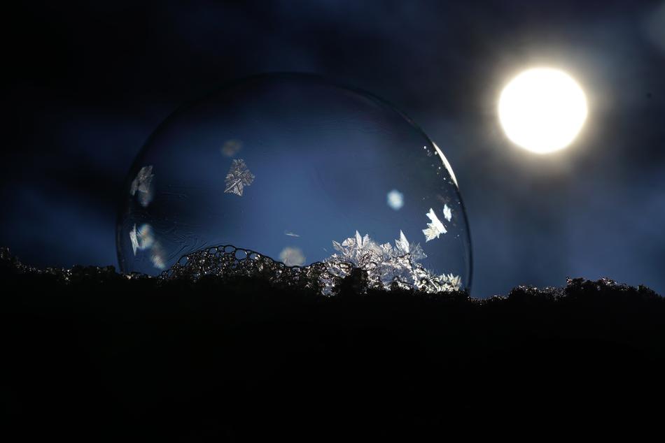 bubble in the night landscape