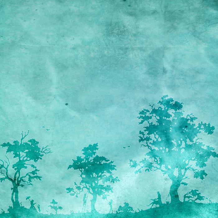 blue neon trees as background