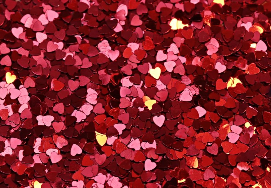 rose petals in the shape of hearts