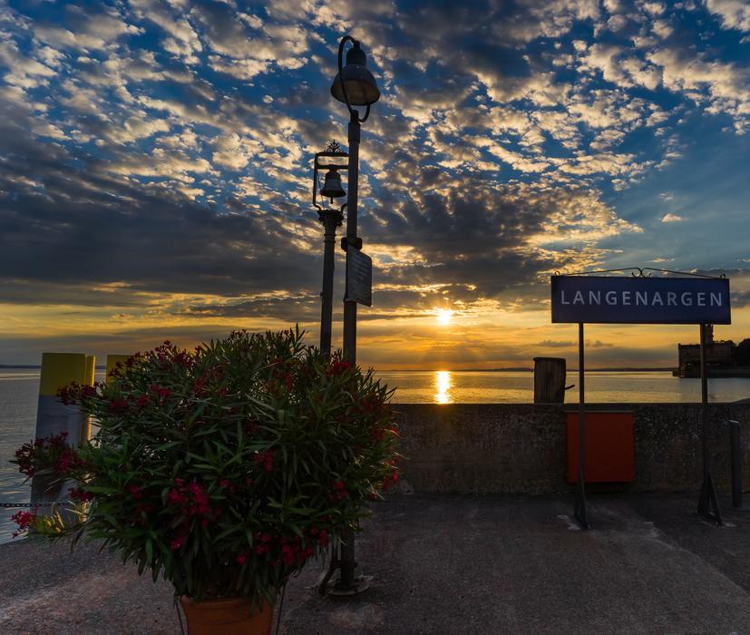 The street at sunset in the evening