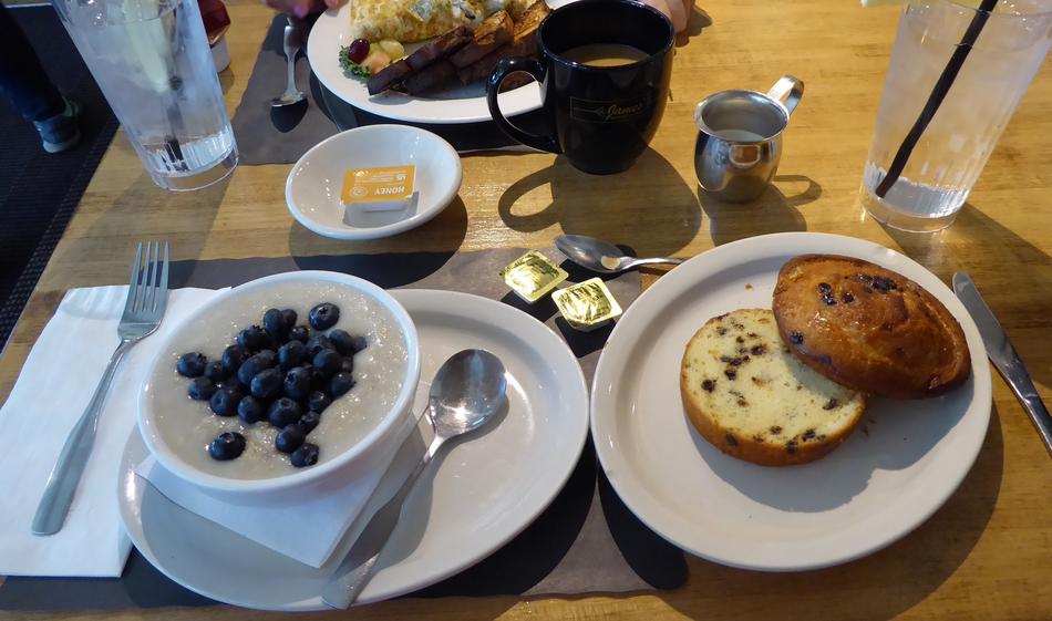 berry coffee with pastries
