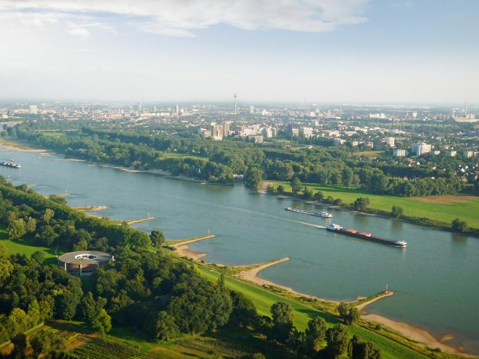 Aerial View Düsseldorf Shipping