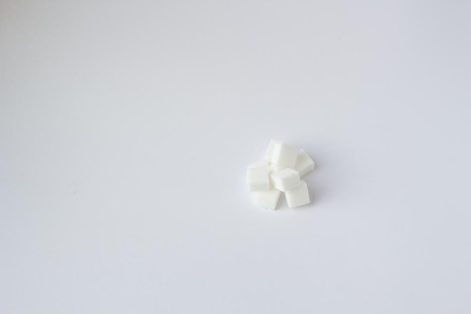 square sugar on a white background