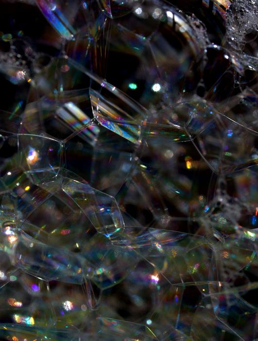 colored bubbles in water