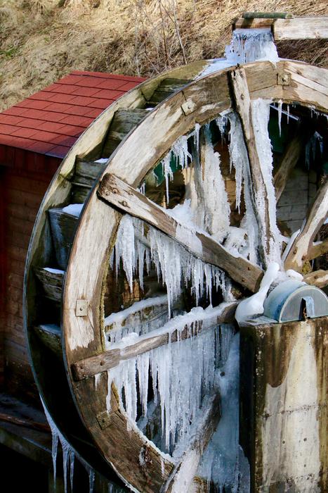 water droplets frozen tire