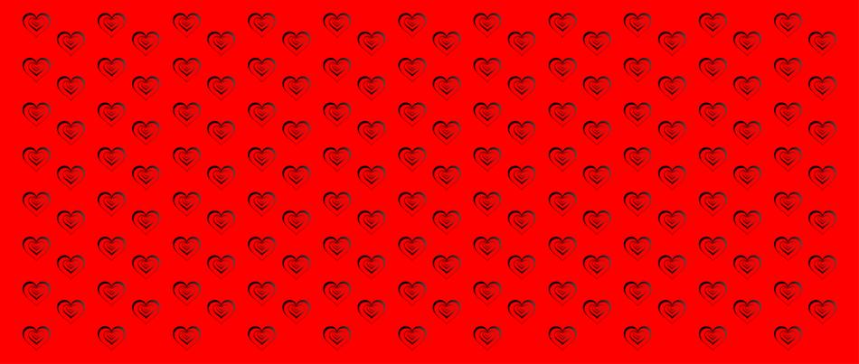 red background with heart patterns