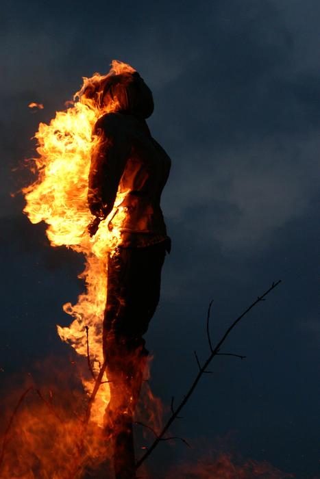 burning man in the field