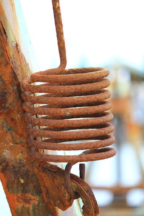 rusty spiral in white colors