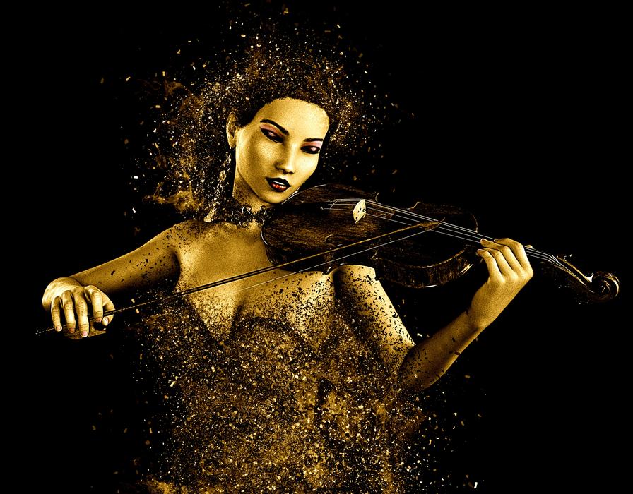 woman musician violin music artist