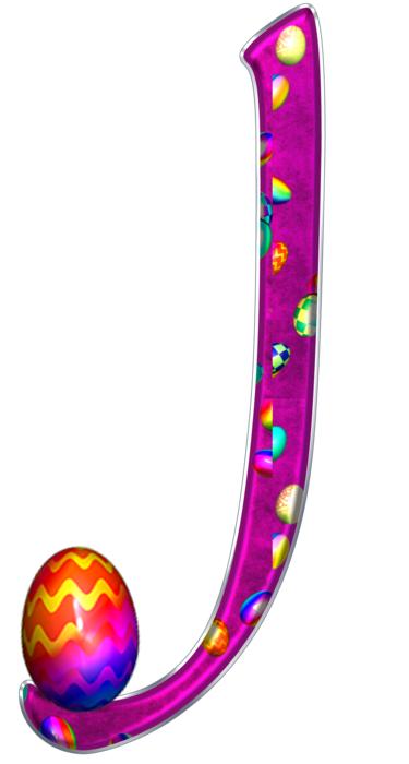 colorful easter letter on white background