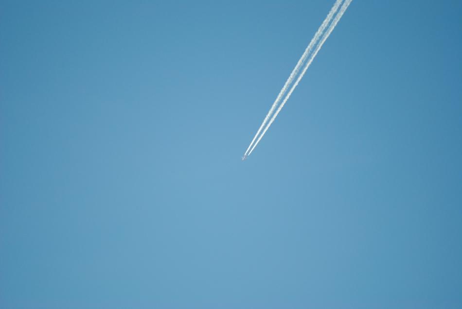 a long white road in the sky