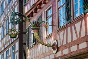 beautiful decoration on the wall of the building