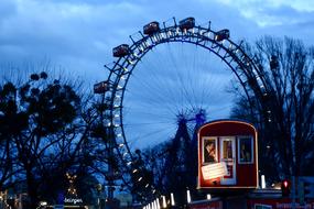 Beautiful Ferris wheel in the park in Vienna, Austria