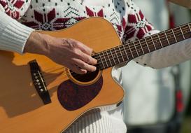 guitar in the hands of a man