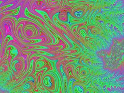 fractal in neon bright colors