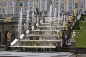 golden sculpture waterfall