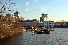 ships sailing in the city