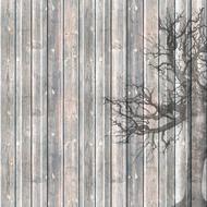tree silhouette on wood wall